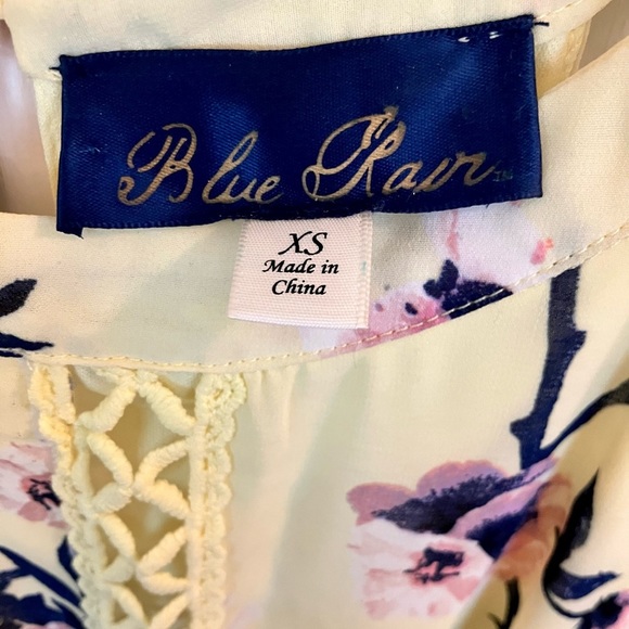 Blue Rain Womens Skater Skirt Sundress with Keyhole Back in Yellow Floral Sz XS - Picture 2 of 5